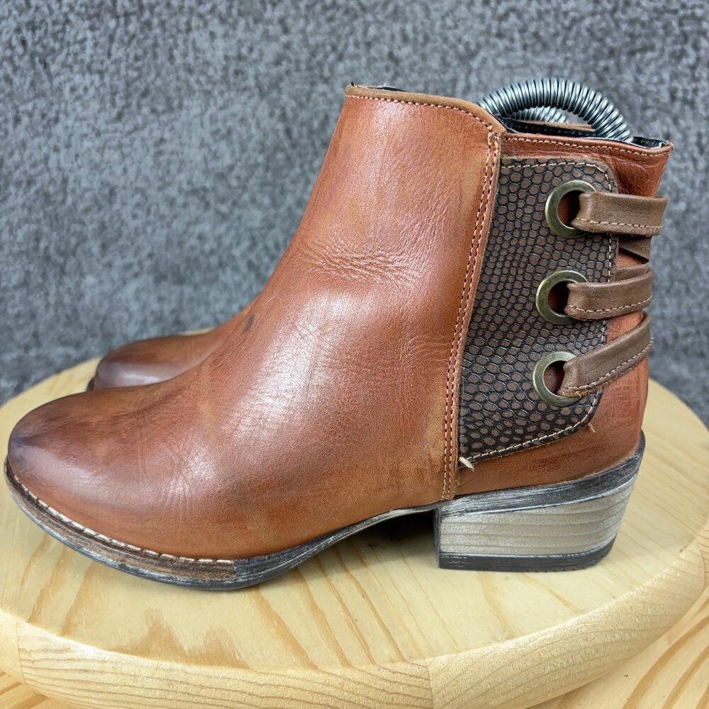 Sterling River Boots Women Size 5 Leather Distressed Ankle Bootie Made in Mexico